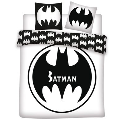 Batman White dupla, kétszemélyes ágyneműhuzat 240×220cm, 65x65 cm
