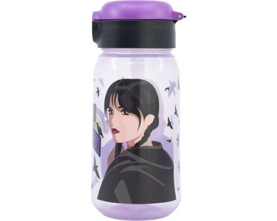 Wednesday Nevermore Academy műanyag szívószálas kulacs 510 ml