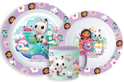 Gabi babaháza Kitty Magic étkészlet, micro műanyag szett bögrével 265 ml 