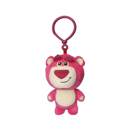 Disney Játékháború Lotso Pink 3D plüss figura akasztóval, táskadísz 13 cm