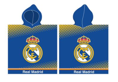 Real Madrid Blue strand törölköző poncsó 55x110 cm