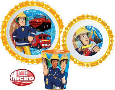 Sam a tűzoltó Rescue Mission étkészlet, micro műanyag szett, pohárral 260 ml