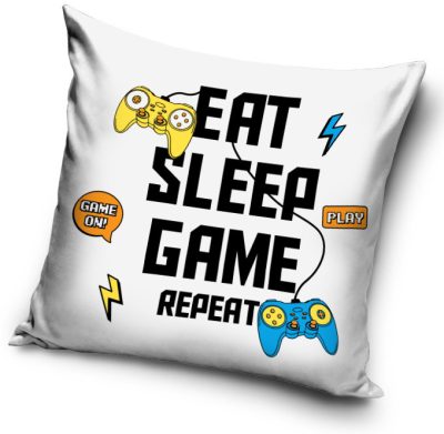 Gamer Repeat White párnahuzat 40x40 cm
