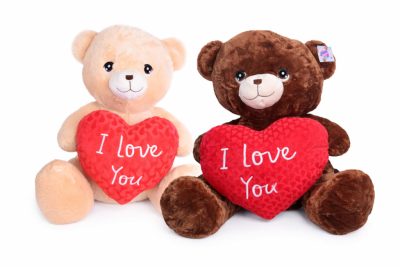 Berry Bear szívvel plüssmaci 100 cm – Óriás méret (1 db véletlenszerű)