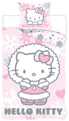 Hello Kitty Cozy Winter gyerek, ovis ágyneműhuzat 100×135 cm, 40×60 cm