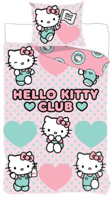 Hello Kitty Club gyerek, ovis ágyneműhuzat 100×135 cm, 40×60 cm