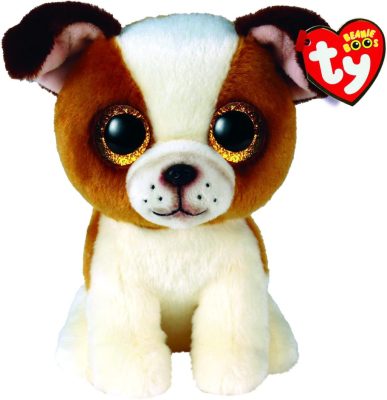 BOOS plüss figura HUGO, 15 cm - barna/fehérkutya