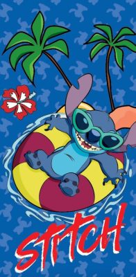 Disney Lilo és Stitch, A csillagkutya Summer Splash fürdőlepedő, strand törölköző 70x140 cm (Fast Dry)
