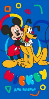 Disney Mickey Pluto Joy fürdőlepedő, strand törölköző 70x140 cm (Fast Dry)