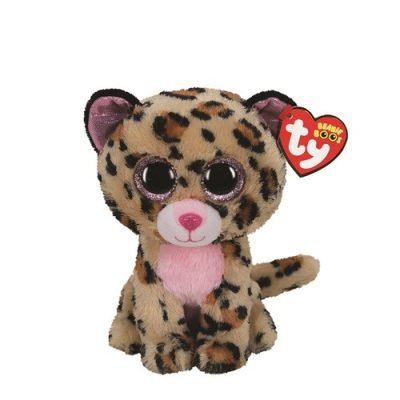 BOOS plüss figura LIVVIE, 15 cm - barna - rózsaszínleopárd
