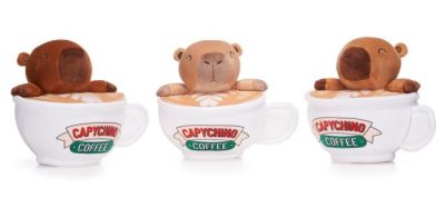 Capychino Capybara in a Cup plüss 18 cm
