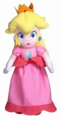Super Mario Peach hercegnő plüssfigura 30 cm elegáns mesehős