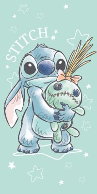 Disney Lilo és Stitch, A csillagkutya Buddies fürdőlepedő, strand törölköző 70x140cm