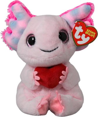 Ty Beanie Bellies plüss figura LOCKY, 15 cm - axolotl szívvel 