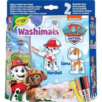 Crayola Washimals: Kimosható Mancs őrjárat figura, 2 db - Marshall és Zuma