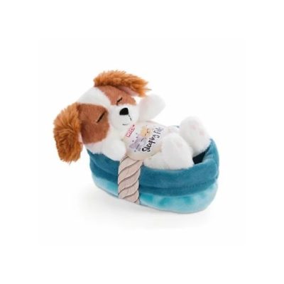 Nici: Spániel plüsskutyus kosárban - 12 cm