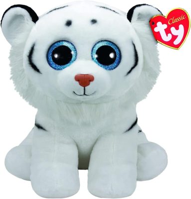 Beanie Babies plüss figura TUNDRA, 42 cm - fehér tigris 