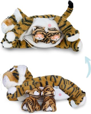 Mamanimals mama tigris és 2 kölyke plüss szett