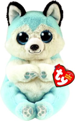 Ty Beanie Bellies plüss figura THUNDER, 15 cm - kék husky