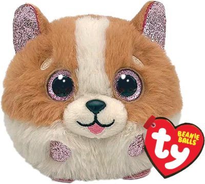 Ty Beanie Balls plüss figura TANNER - barna/fehér kutya