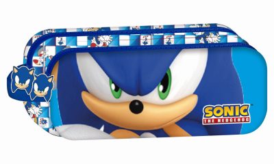 Sonic a sündisznó Modern 2 rekeszes tolltartó 23 cm