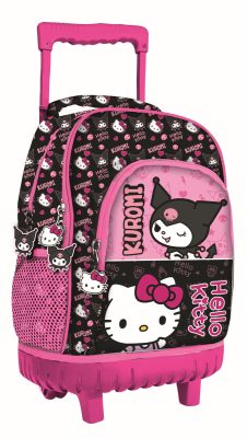 Hello Kitty & Kuromi prémium gurulós iskolatáska, táska 44 cm