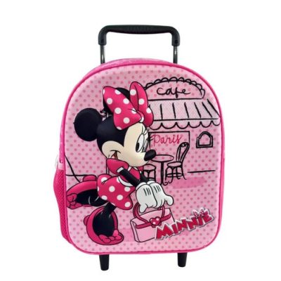 Disney Minnie Paris gurulós ovis 3D hátizsák, táska 32 cm