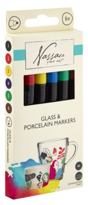 Színes Nassau üveg és porcelánfestő filctoll 6 db-os
