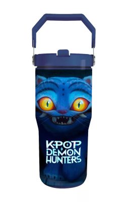 K-pop Démonvadászok Derpy rozsdamentes acél thermo szívószálas kulacs 600 ml