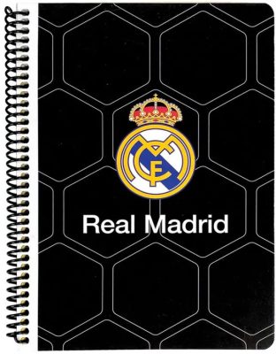 Real Madrid Black B/5 vonalas spirál füzet 70 lapos