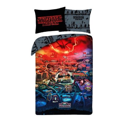Stranger Things Hawkins ágyneműhuzat 140×200cm, 70x90 cm microfibre