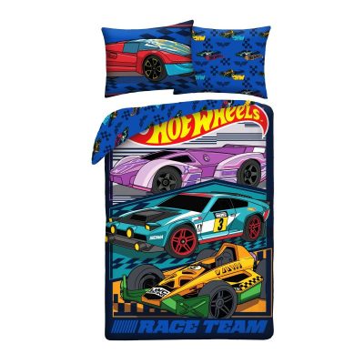 Hot Wheels Race Team ágyneműhuzat 140×200cm, 70x90 cm microfibre