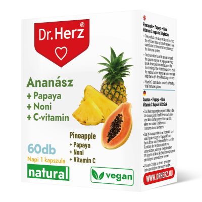 Dr. Herz Ananász - Papaya - Noni + C-vitamin 60 db kapszula