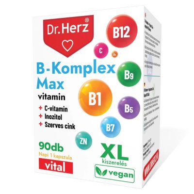 Dr. Herz B-Komplex Max + C-vitamin + Inozitol + Szerves Cink kapszula XL