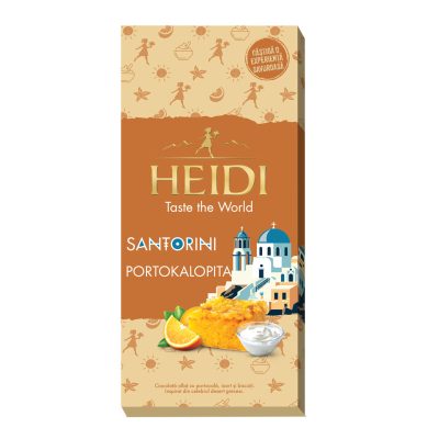 Heidi Santorini fehér csokoládé kandírozott narancshéj darabokkal, joghurttal és kekszdarabkákkal 80g