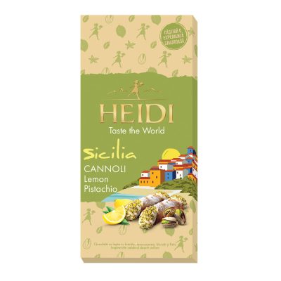 Heidi Taste The World Sicilia tejcsokoládé citrom, keksz és pisztáciadarabokkal 80g