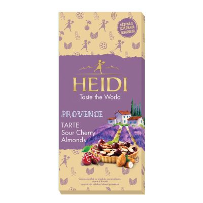 Heidi Taste The World Provence fehércsokoládé keksz darabokkal, mandula- és meggydarabokkal 80g
