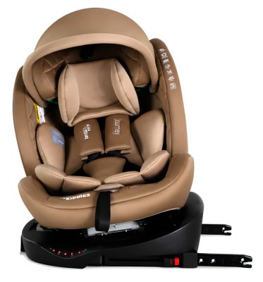 ISOFIX-es 360° -ban forgatható Mama Kiddies® iSize Journey biztonsági autósülés (40–150 cm) bézs színben ajándék napvédővel