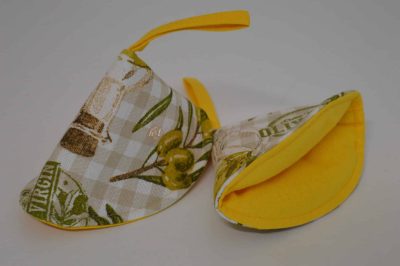 Edényfogó olajbogyó mintával