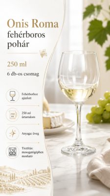 Onis Roma 250 ml-es fehérboros pohár, 6 db-os csomag