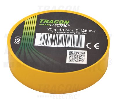PVC Szigetelőszalag 20m*18mm SÁRGA (10/zsugor, 250/karton)