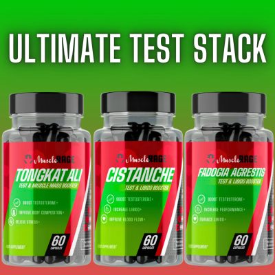 ULTIMATE TEST STACK - Extrém Tesztoszteron Fokozó Csomag - Fadogia Agrestis + Tongkat Ali + Cistanche - 180 Kapszula - Muscle Rage