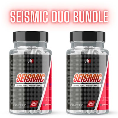 SEISMIC™ DUO BUNDLE - 4az1ben Izomépítő Stack - Epicatechin + Laxosterone + HMB + Astragin - 2 Doboz 2 Hónapra - 480 Kapszula - Muscle Rage
