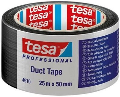 Tesa Basic Duct Tape 25m*50mm fekete ragasztószalag (6/karton)
