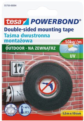 Tesa Powerbond Outdoor kültéri kétoldalas ragasztó 1,5m*19mm (12/karton)
