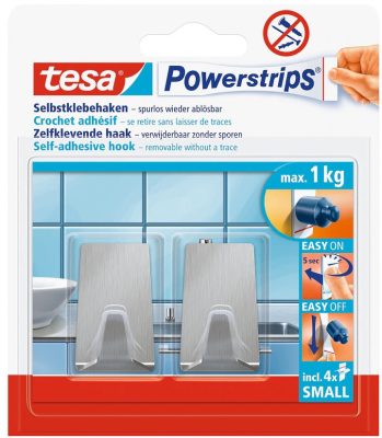 Tesa Powerstrips fémakasztók, szögletes S méretű 2db (6/karton)