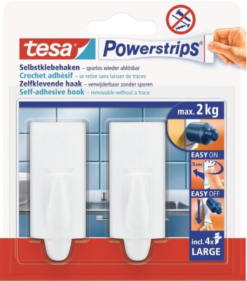 Tesa Powerstrips nagy trend akasztók fehér 2db (6/karton)