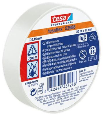Tesa SPVC szigetelőszalag fehér 20m*19mm (10/karton)