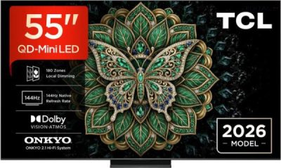 TCL 55" 55C6KPro Smart LED Televízió, 139 cm, 4K 144Hz, QD-MiniLED, HDR, Google TV