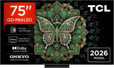 TCL 75" 75C6KPro Smart LED Televízió, 189 cm, 4K 144Hz, QD-MiniLED, HDR, Google TV